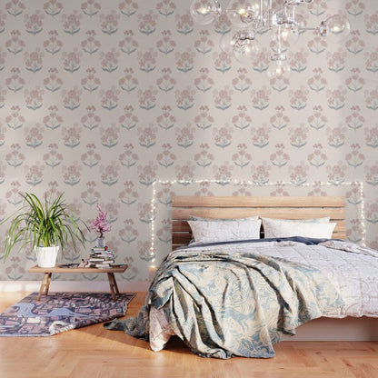 Dusty Rose Classic Floral Wallpaper Gallery Image 3