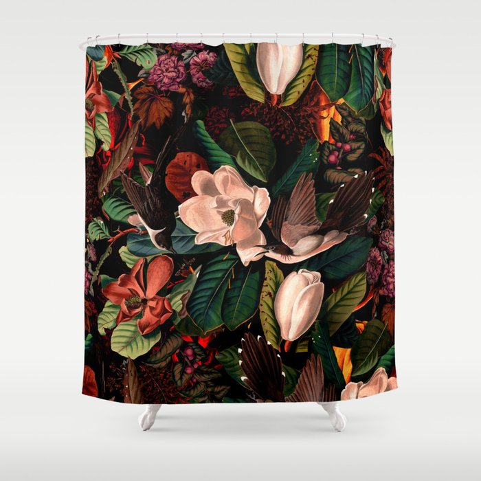 FLORAL AND BIRDS XIV Shower Curtain Gallery Image 1