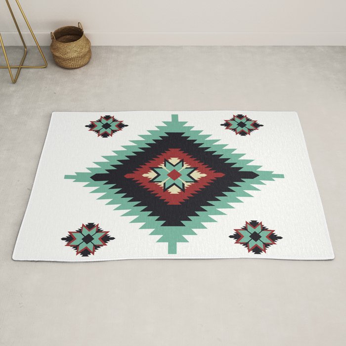 Southwest Santa Fe Geometric Tribal Indian Pattern Rug Gallery Image 2
