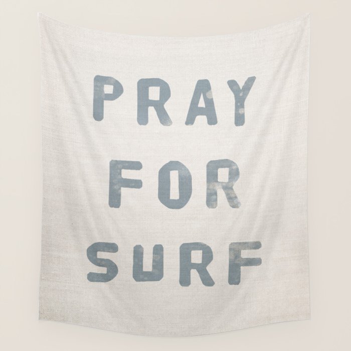 Pray For Surf (Linen) Wall Tapestry Gallery Image 1