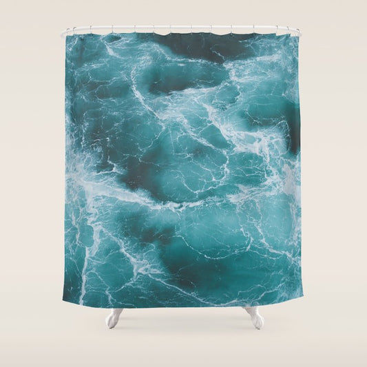 Electric Ocean Shower Curtain Gallery Image 1