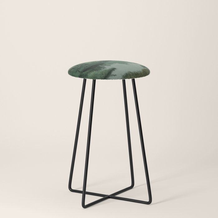 Japanese Forest Painting Sage Green Wall Art Wabi Sabi Wall Art Minimalist Japanese Poster Stool Gallery Image 3