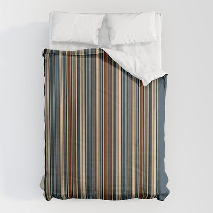 Dark Indigo Tan Stripes Comforter Gallery Image 1