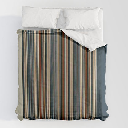 Dark Indigo Tan Stripes Comforter Gallery Image 7