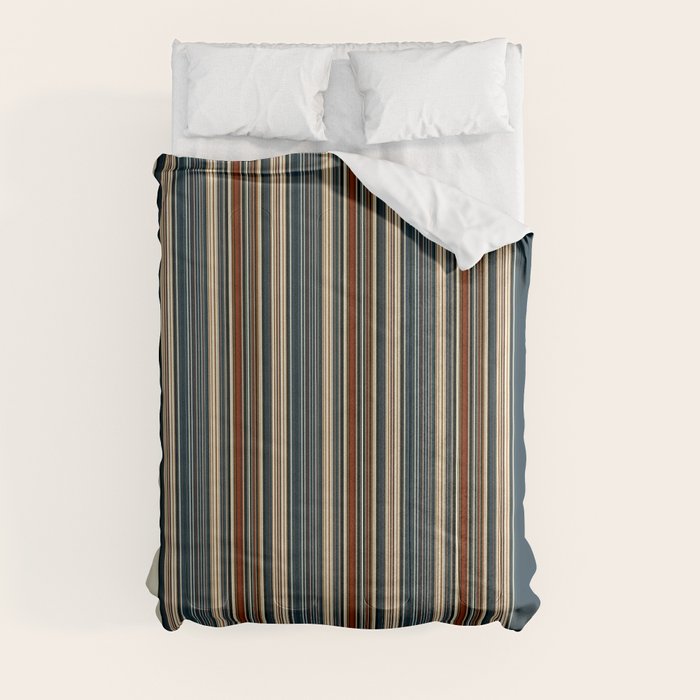 Dark Indigo Tan Stripes Comforter Gallery Image 3