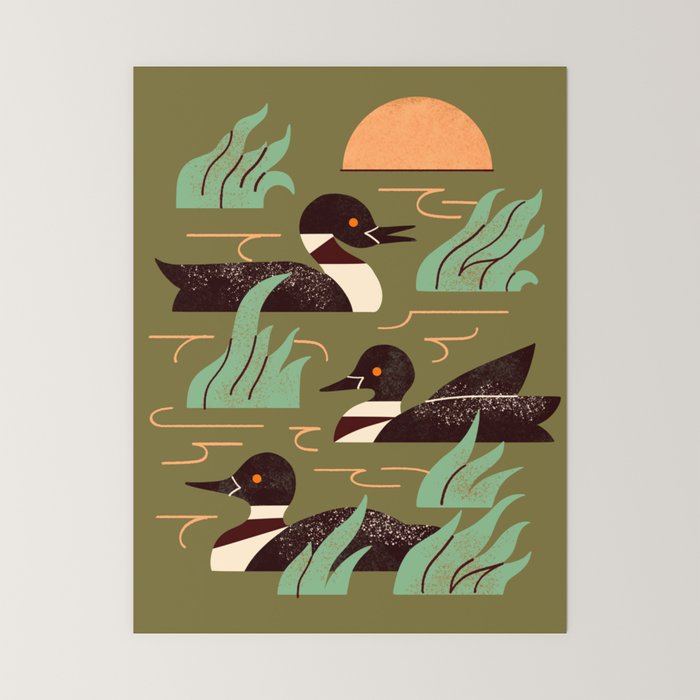 Loons At Dusk Mini Art Print Gallery Image 6