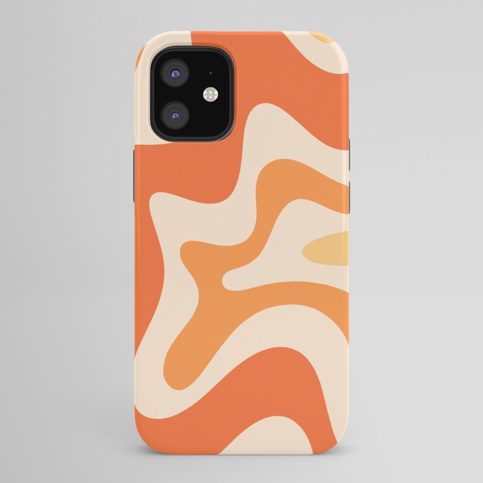 Retro Liquid Swirl Abstract Pattern Square Tangerine Orange Tones iPhone Case Gallery Image 42