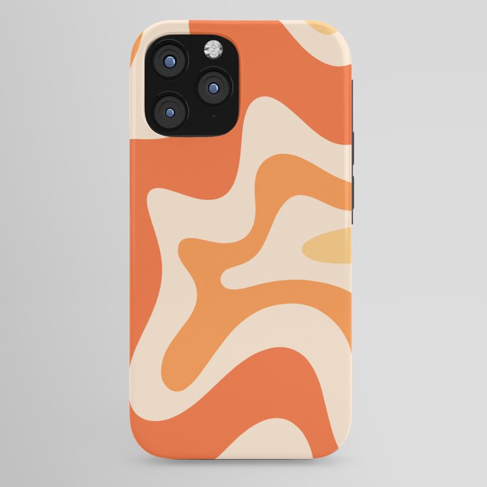 Retro Liquid Swirl Abstract Pattern Square Tangerine Orange Tones iPhone Case Gallery Image 44