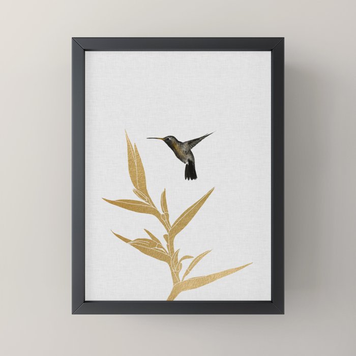Hummingbird & Flower II Mini Art Print Gallery Image 3