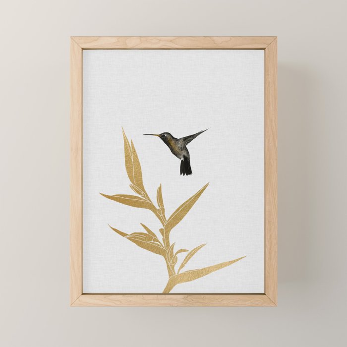 Hummingbird & Flower II Mini Art Print Gallery Image 1