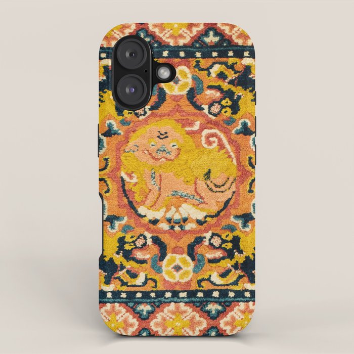 Shigatse Khagangma Antique Tibetan Seat Mat Print iPhone Case Gallery Image 1