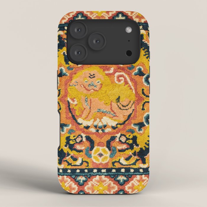 Shigatse Khagangma Antique Tibetan Seat Mat Print iPhone Case Gallery Image 3