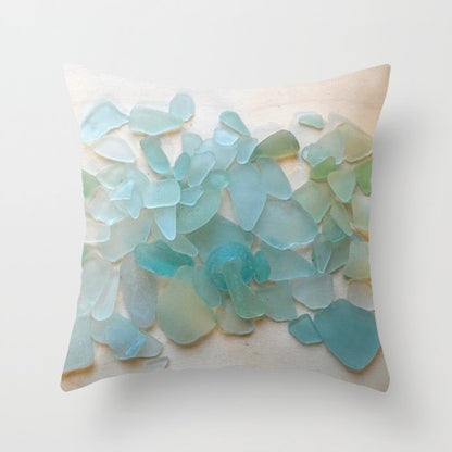 Ocean Hue Sea Glass Throw Pillow Gallery Image 5