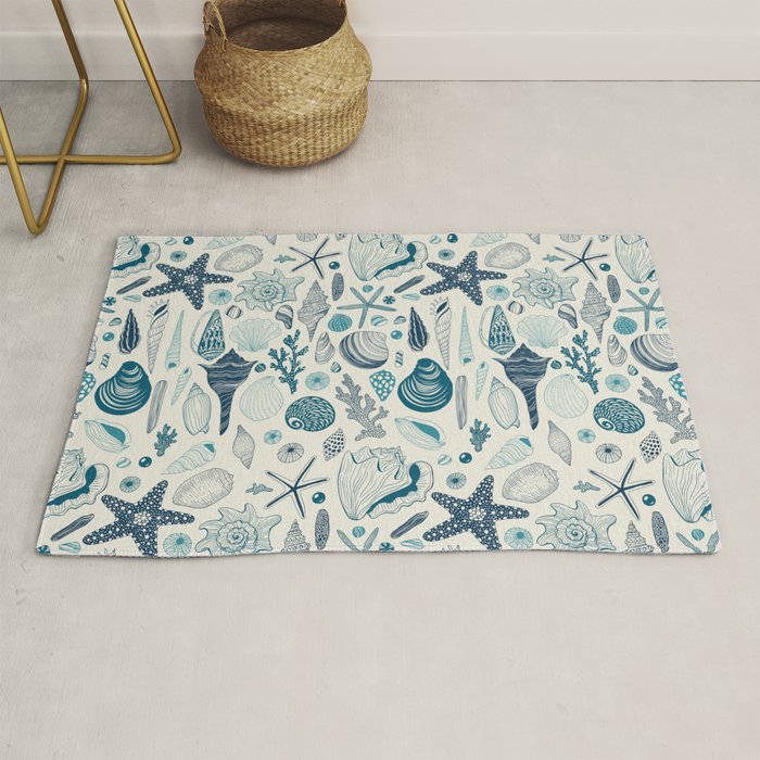 Sea shells on off white Rug Gallery Image 1