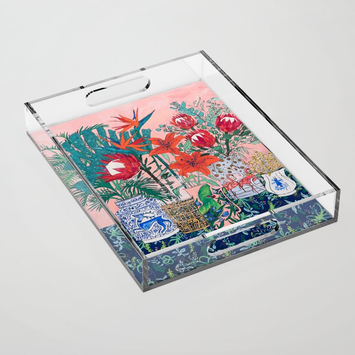 The Domesticated Jungle - Floral Still Life Acrylic Tray Gallery Image 1