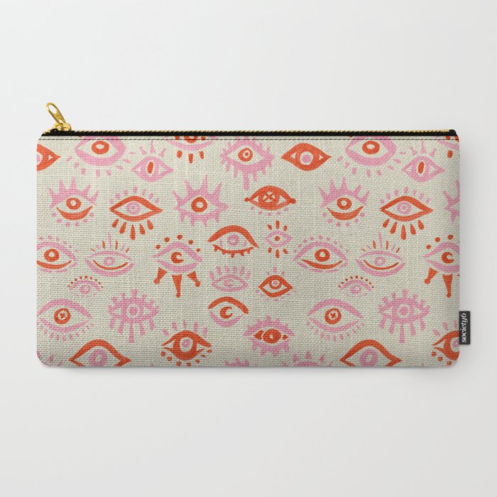 Mystic Eyes - Pink & Red Carry All Pouch Gallery Image 2
