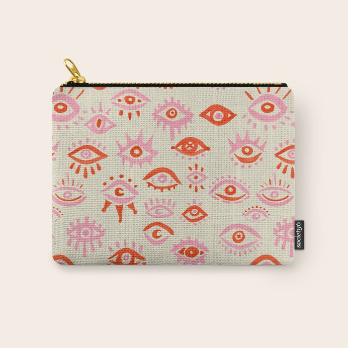 Mystic Eyes - Pink & Red Carry All Pouch Gallery Image 1