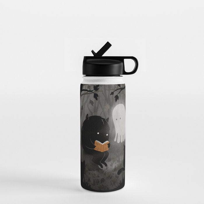 A Quiet Spooky Spot (Book Reading Monster) Water Bottle Gallery Image 1