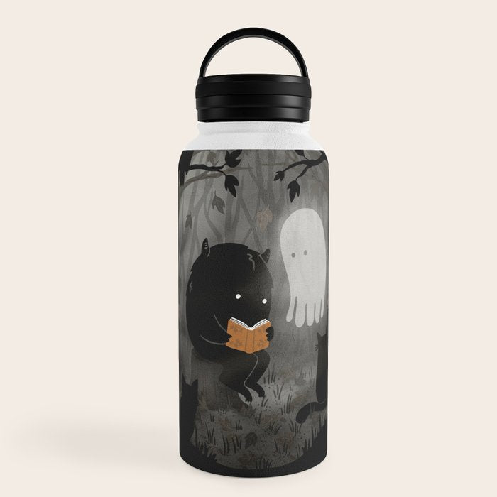 A Quiet Spooky Spot (Book Reading Monster) Water Bottle Gallery Image 6