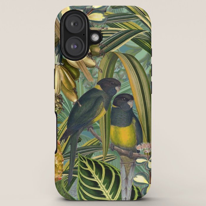 Vintage & Shabby Chic - Green Tropical Bird Flower Garden iPhone Case Gallery Image 5