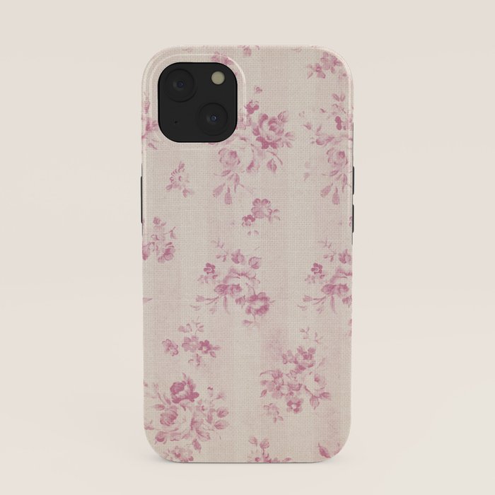 Elegant blush pink white rustic floral vintage stripes iPhone Case Gallery Image 37