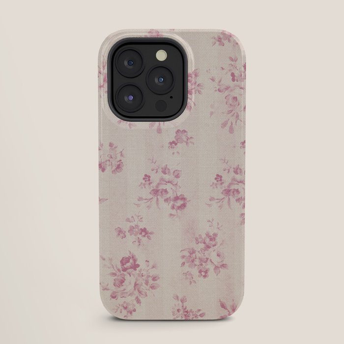 Elegant blush pink white rustic floral vintage stripes iPhone Case Gallery Image 27
