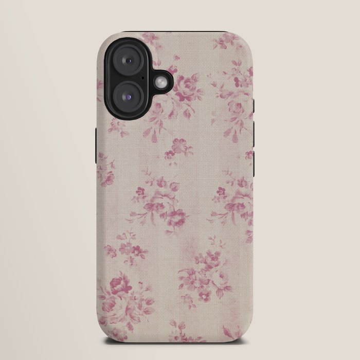 Elegant blush pink white rustic floral vintage stripes iPhone Case Gallery Image 9
