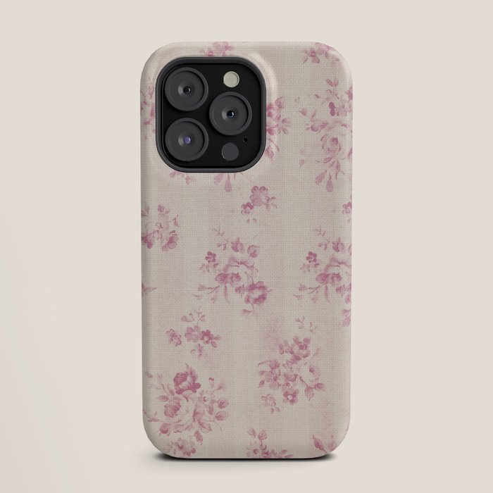 Elegant blush pink white rustic floral vintage stripes iPhone Case Gallery Image 19