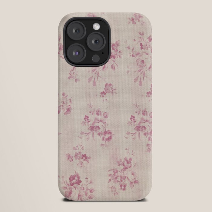Elegant blush pink white rustic floral vintage stripes iPhone Case Gallery Image 20