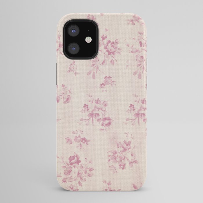 Elegant blush pink white rustic floral vintage stripes iPhone Case Gallery Image 42