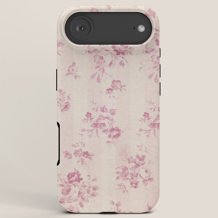 Elegant blush pink white rustic floral vintage stripes iPhone Case Gallery Image 6
