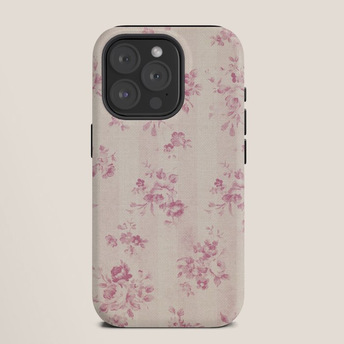 Elegant blush pink white rustic floral vintage stripes iPhone Case Gallery Image 11
