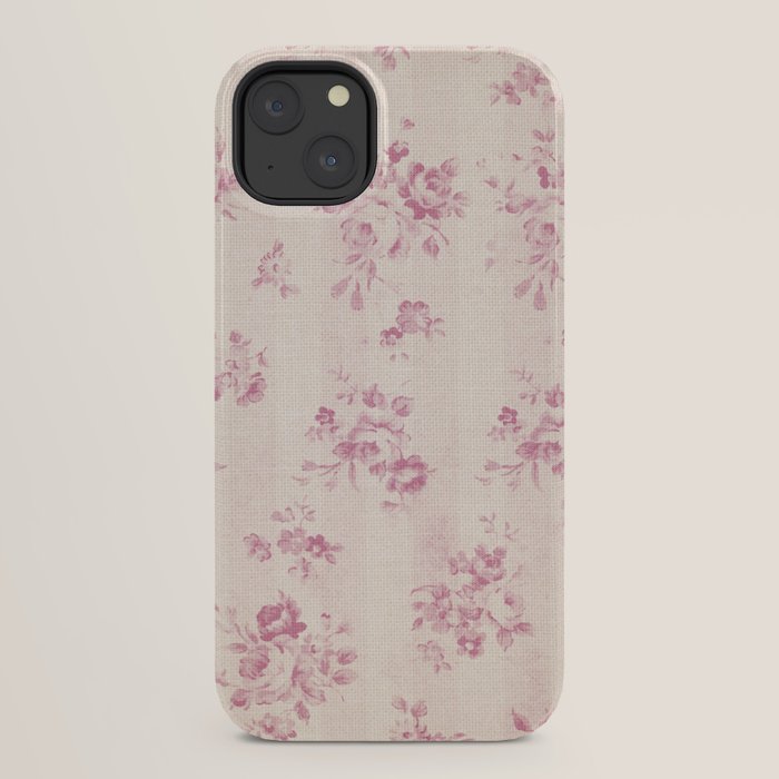 Elegant blush pink white rustic floral vintage stripes iPhone Case Gallery Image 22