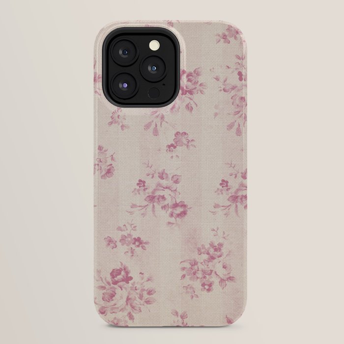 Elegant blush pink white rustic floral vintage stripes iPhone Case Gallery Image 32