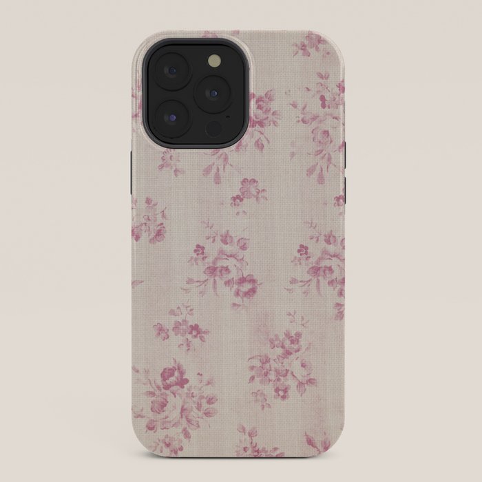 Elegant blush pink white rustic floral vintage stripes iPhone Case Gallery Image 36