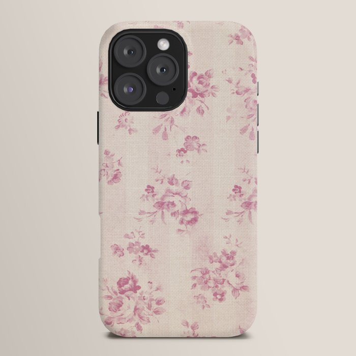 Elegant blush pink white rustic floral vintage stripes iPhone Case Gallery Image 16
