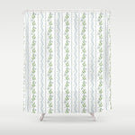 Soft Blue Green Emma Stripe Shower Curtain Gallery Image 1
