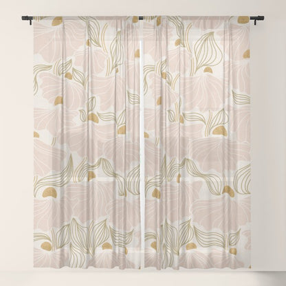 calming essentialsNatural flow meadow blush Window Curtain Gallery Image 21