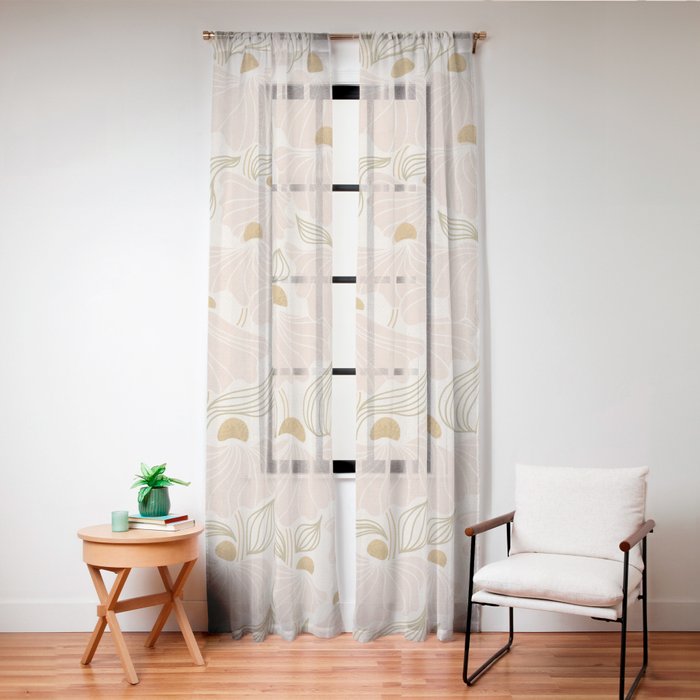 calming essentialsNatural flow meadow blush Window Curtain Gallery Image 20