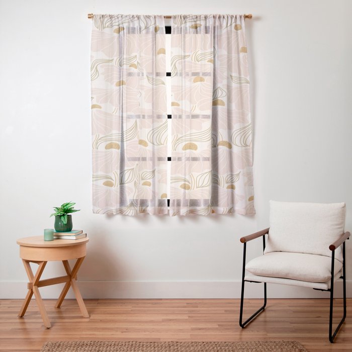 calming essentialsNatural flow meadow blush Window Curtain Gallery Image 19