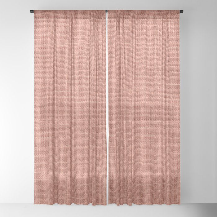 Salmon Linen Texture Window Curtain Gallery Image 22