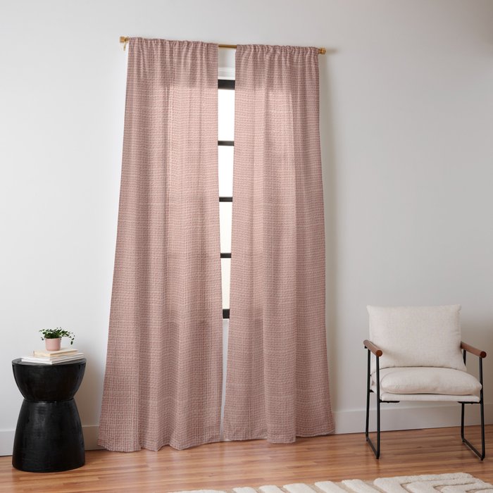 Salmon Linen Texture Window Curtain Gallery Image 10