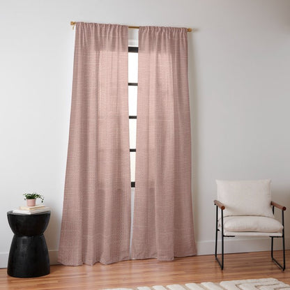 Salmon Linen Texture Window Curtain Gallery Image 10