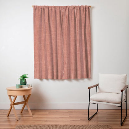 Salmon Linen Texture Window Curtain Gallery Image 7