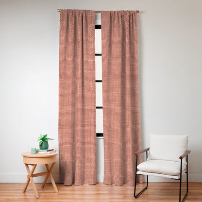 Salmon Linen Texture Window Curtain Gallery Image 8