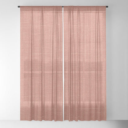 Salmon Linen Texture Window Curtain Gallery Image 18