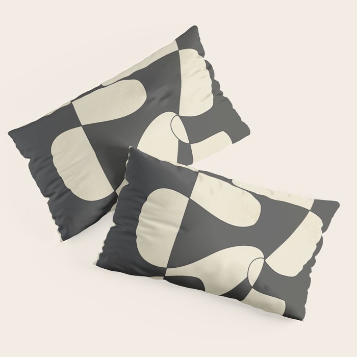 Modern Abstract Contrast - Noir Pillow Sham Gallery Image 2