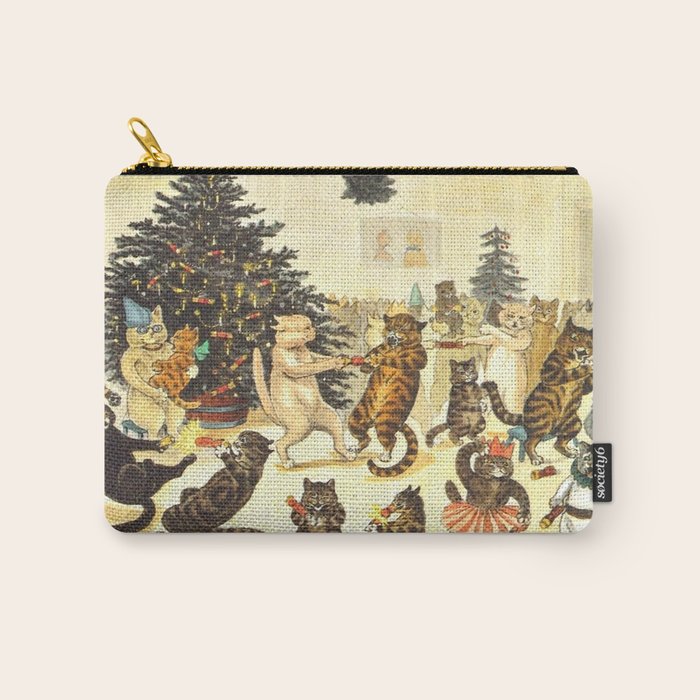 'Christmas Party Cats' by Louis Wain Vintage Cat Art Carry All Pouch Gallery Image 1
