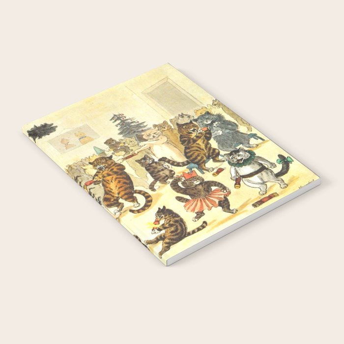 'Christmas Party Cats' by Louis Wain Vintage Cat Art Notebook Gallery Image 2