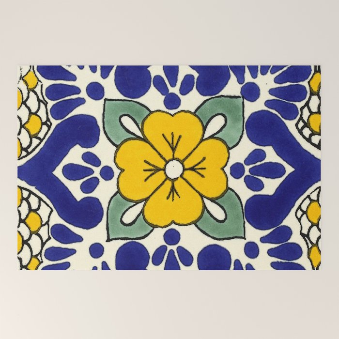 talavera mexican tile in yellow Welcome Mat Gallery Image 2